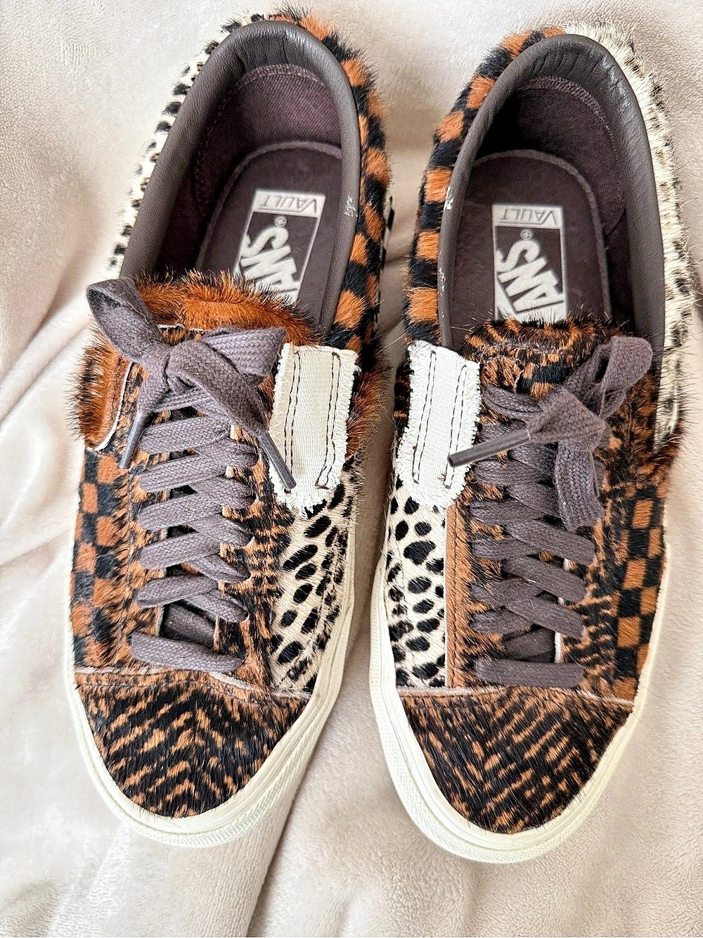 RARE Vans Vault Slip-On Cap LX Multi Pony Hair Animal Print Women’s 8